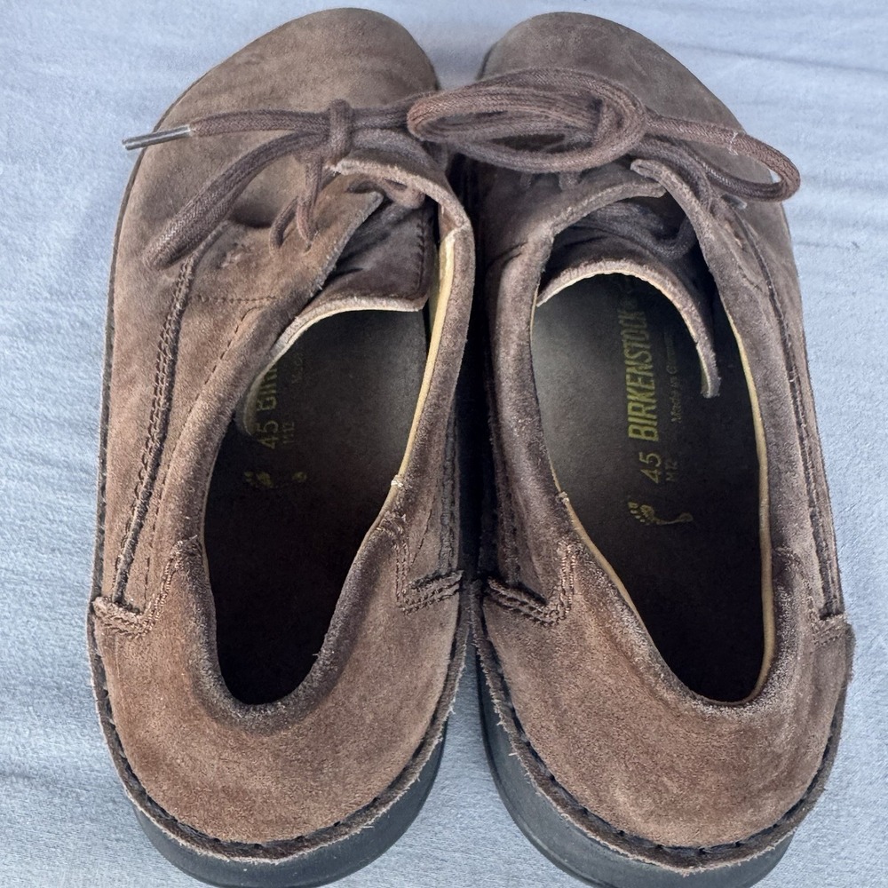 Size 45/M12 - Birkenstock Maine Lace Up Suede Leather Mocha Shoes - Picture 5 of 9